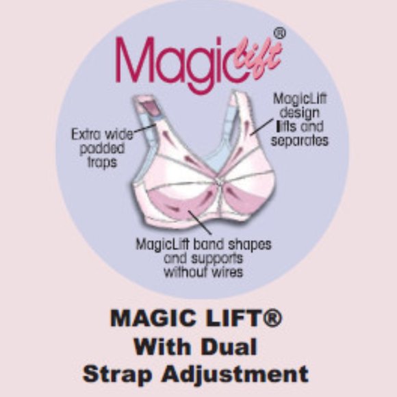 Glamorise 48C MAGIC LIFT Bra (CONVERTIBLE-STRAPS) Wireless SMOOTH-STRETCH White - Picture 3 of 13